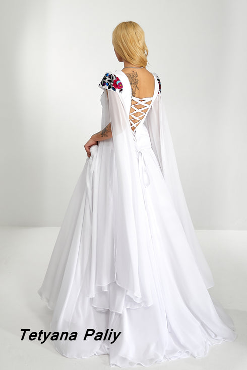 Embroidered set Georgina (Corset, skirt, sleeves)