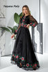 Tina embroidered dress Midi black