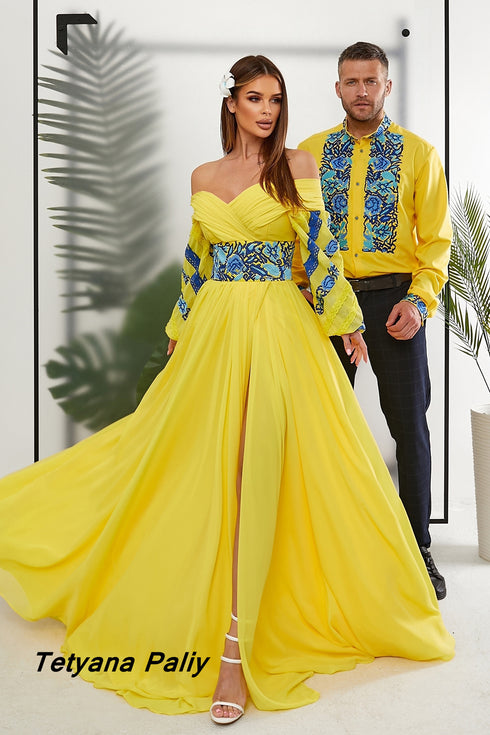 Belle dress, Borys men's embroidered shirt