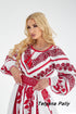 Dress Lyubava is long (red embroidery color)