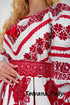 Dress Lyubava is long (red embroidery color)
