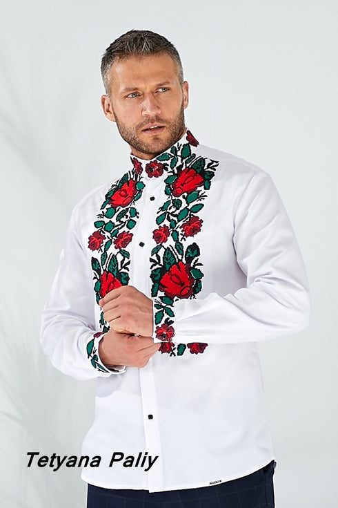 Вишиванка Богдан (червоно-зелена вишивка )