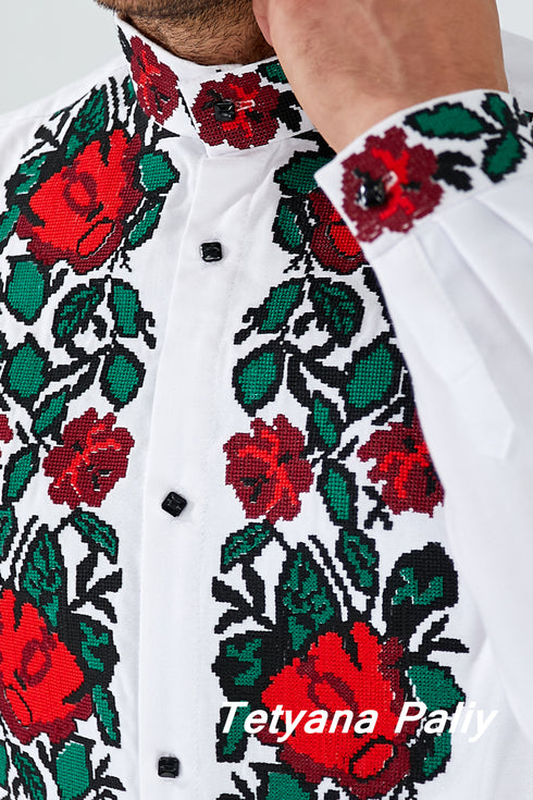 Вишиванка Богдан (червоно-зелена вишивка )