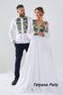 Zlata's dress and Zakhar's embroidered shirt