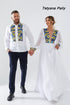 Zlata's dress and Zakhar's embroidered shirt