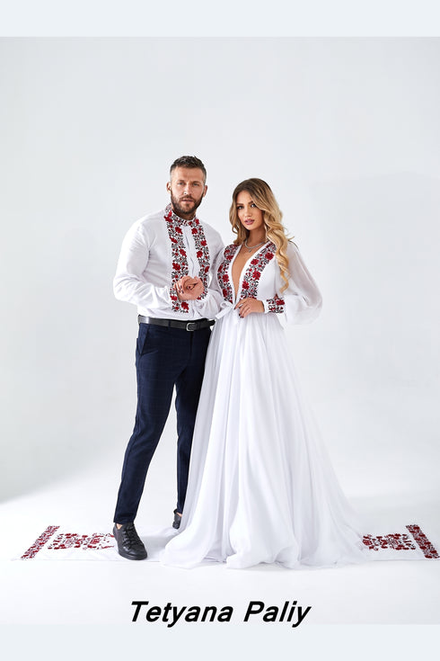 Aeneas dress and Aeneas embroidered shirt