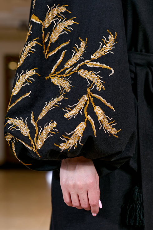 Вишита сукня Поліна (чорна )