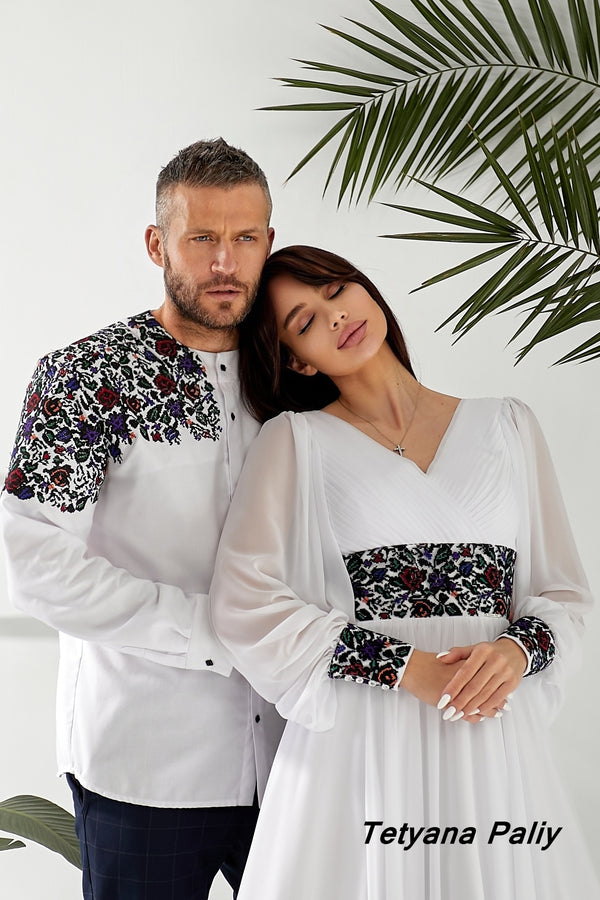 Dress Petunia, vyshyvanka Dmytro (black embroidery)