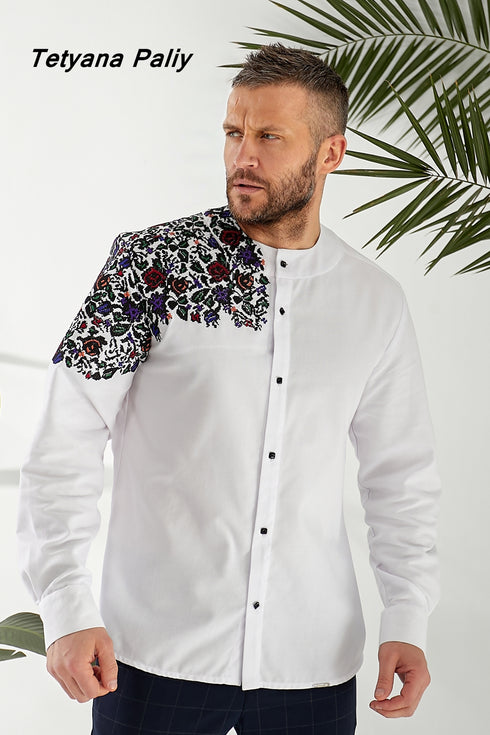 Dress Petunia, vyshyvanka Dmytro (black embroidery)