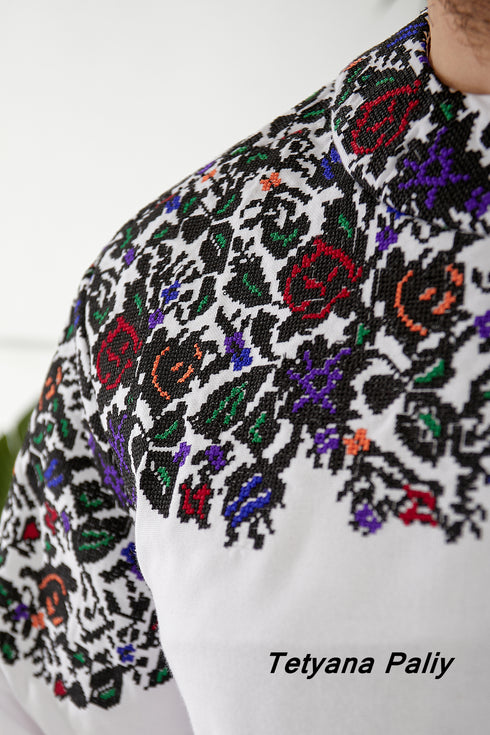 Dress Petunia, vyshyvanka Dmytro (black embroidery)