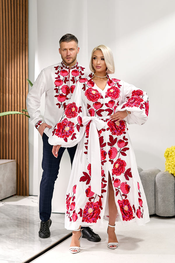 Lyana's embroidered dress and Lei's embroidered shirt