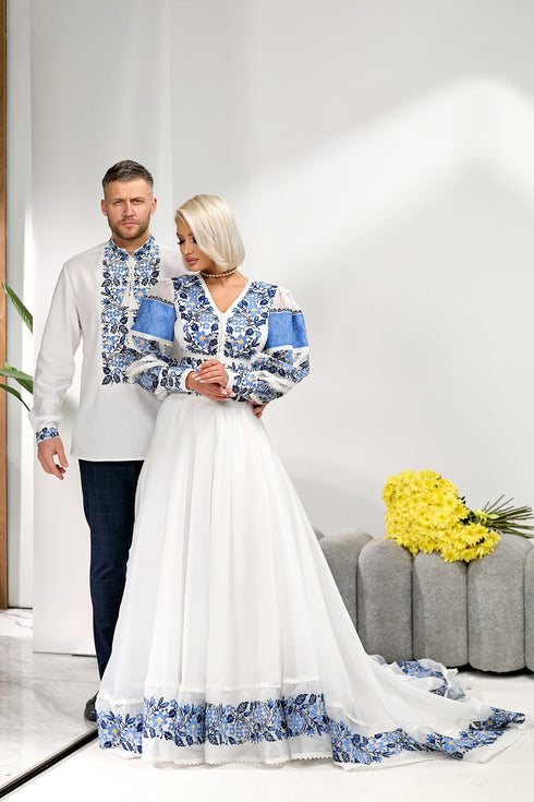 Сукня Галина , чоловіча сорочка Іван ( блакитні )