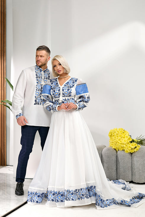 Сукня Галина , чоловіча сорочка Іван ( блакитні )