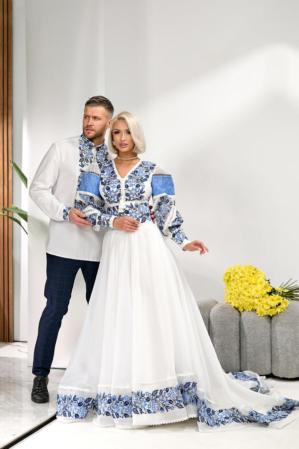 Сукня Галина , чоловіча сорочка Іван ( блакитні )