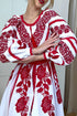 Lyubava Dress red embroidery ( midi )