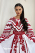 Dress Lyubava is long (red embroidery color)