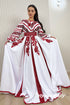 Dress Lyubava is long (red embroidery color)