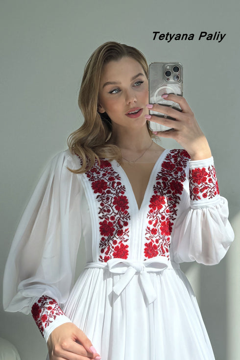 Aeneas dress, not a deep neckline