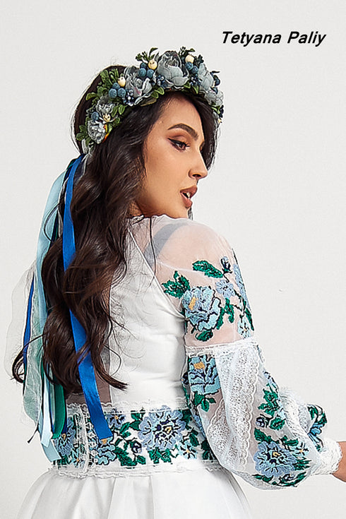 Lukia dress, Lev shirt (blue embroidery)