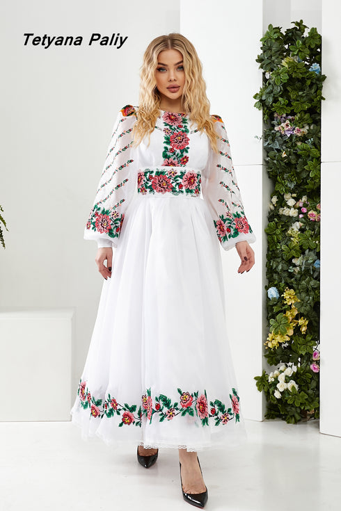 Tina embroidered dress Midi