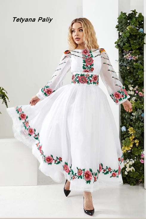 Tina embroidered dress Midi