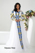 Embroidered dress Maina ( Yellow-blue embroidery )