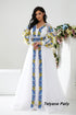 Embroidered dress Maina ( Yellow-blue embroidery )