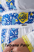 Embroidered dress Maina ( Yellow-blue embroidery )