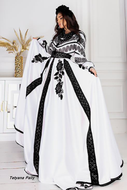 Dress Lyubava ( black embroidery )