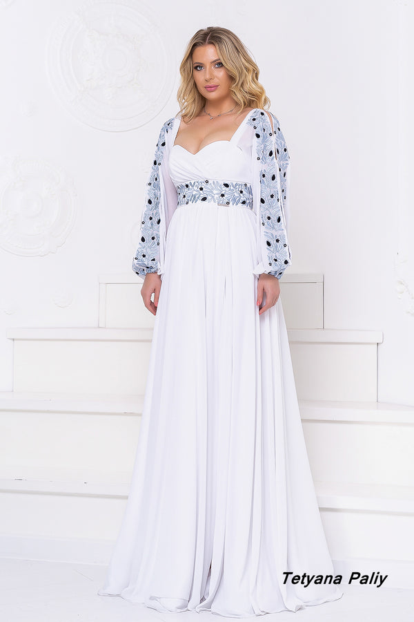 Emilia dress ( blue embroidery )