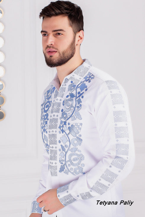 Dress Karina, men's shirt Kyrylo (with embroidered sleeves)