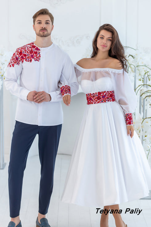 Сукня Діана з болеро. Чоловіча сорочка Дмитро.