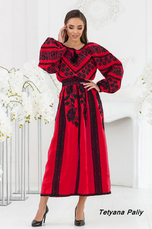 Lyubava midi dress (red)