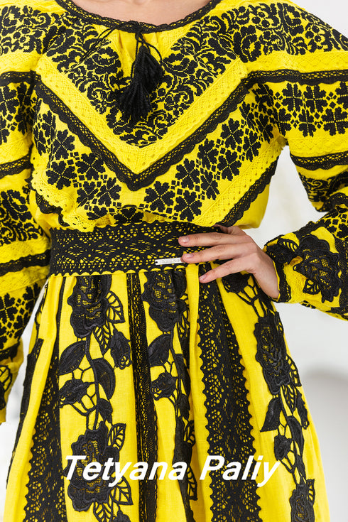 Lyubava midi dress (yellow)