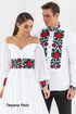 Dress Margarita, man's shirt Bogdan (red-green embroidery)