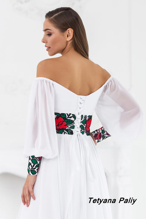 Dress Margarita (red-green embroidery)