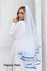 V- 003 Veil ( blue and white lace )