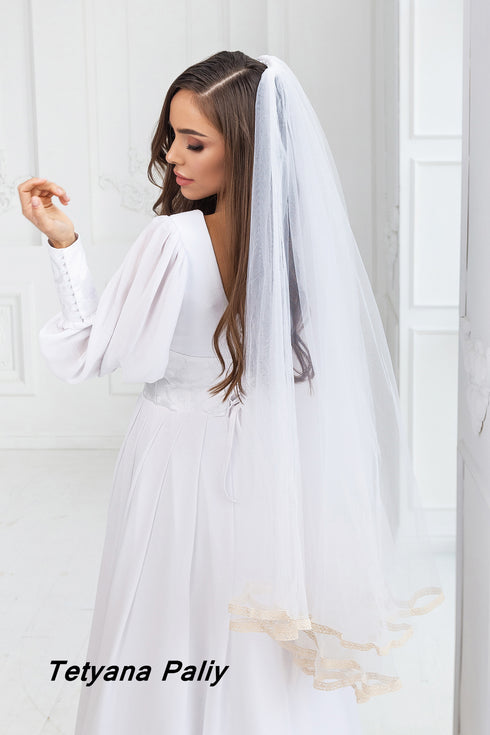 V- 002 Veil ( sand lace )