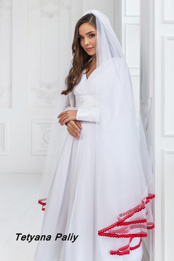 V- 004 Veil ( red lace )