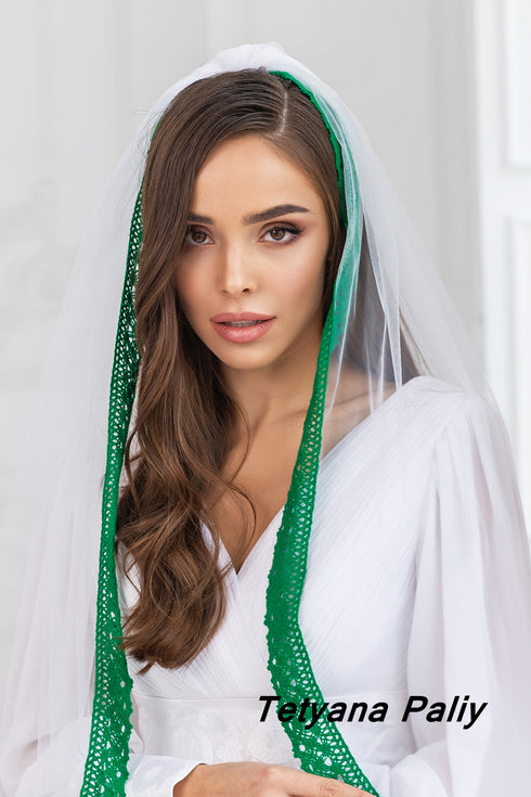 V- 006 Veil ( green lace )