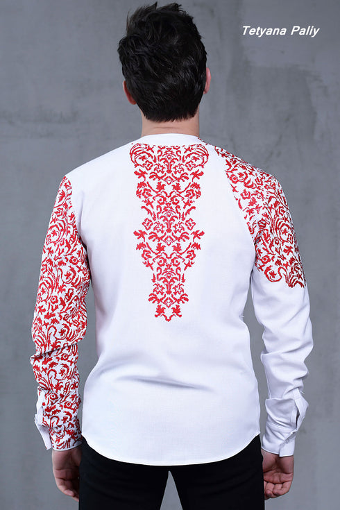 Men's Austin shirt ( red embroidery )