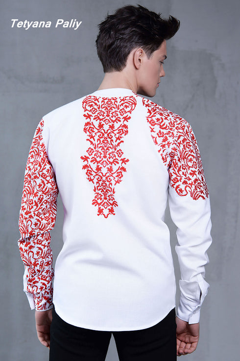 Men's Austin shirt ( red embroidery )