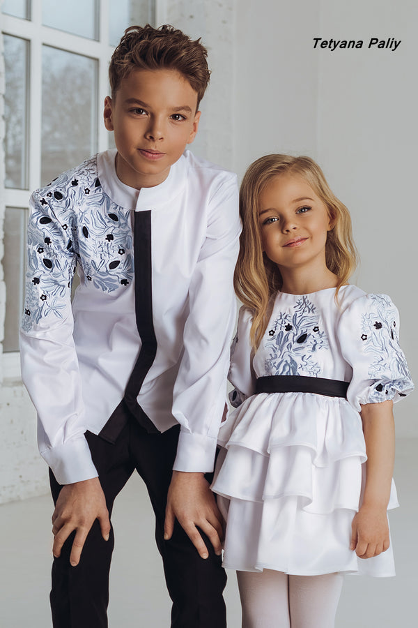 Solomiya dress for a girl and Denis shirt for a boy
