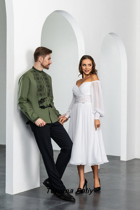 Dress Nizhana midi and Vyshyvanka Aaron