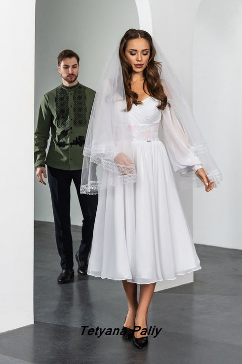 Dress Nizhana midi and Vyshyvanka Aaron