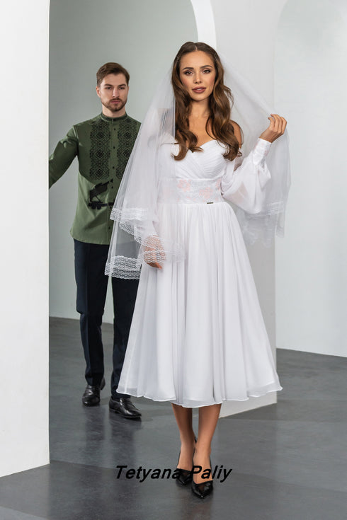 Dress Nizhana midi and Vyshyvanka Aaron