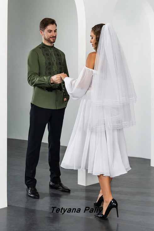 Dress Nizhana midi and Vyshyvanka Aaron