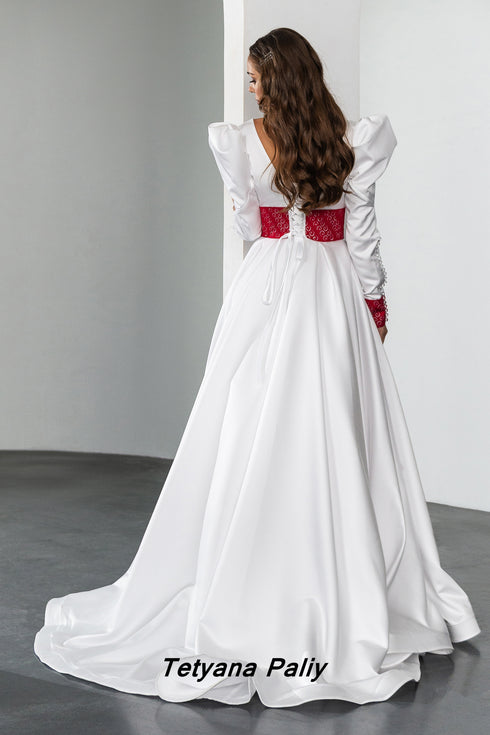 Dress Yana, man's shirt Yakiv (red embroidery)