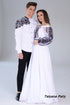 Women's set Berta (blouse, belt, skirt), men's shirt Dmytro, black embroidery