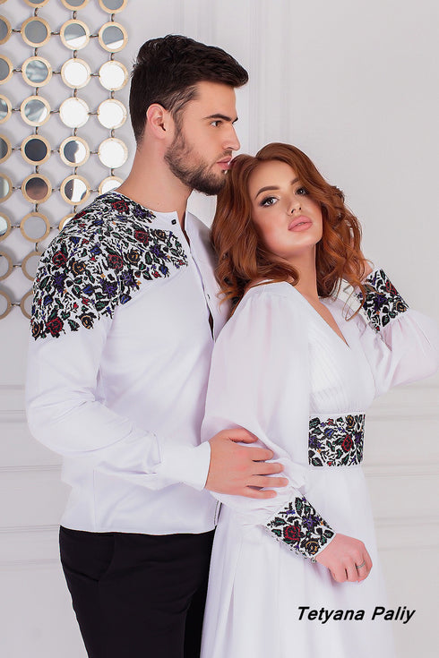 Dress Petunia, shirt Dmytro (black embroidery)